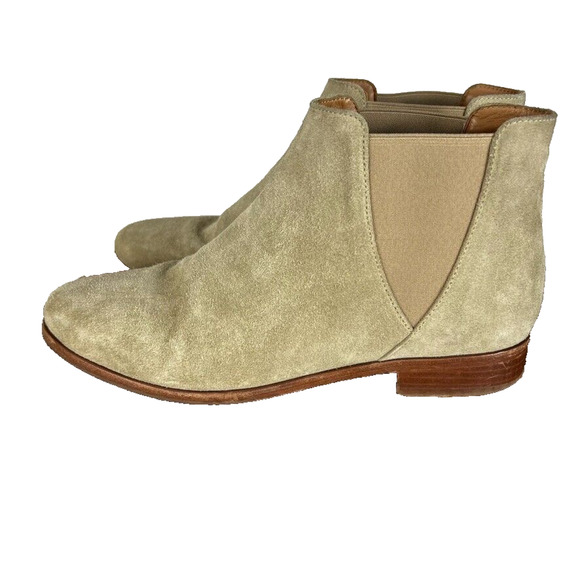 Bobbies Paris Boots Womens 39 Tan Chelsea Suede Ankle Pull on - Picture 2 of 12